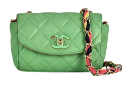 Mini Flap, Lambskin, Green, 31024609 (2021), DB, 1*